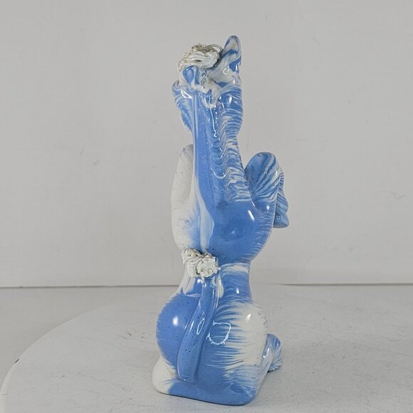 Vintage Spaghetti Horse Pony Zebra Blue Swirl Figurine MCM - Picture 6 of 8